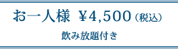 お一人様　4,500円